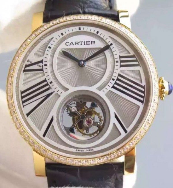 Cartier Rotonde De Cartier Tourbillon YG Diamonds Bezel