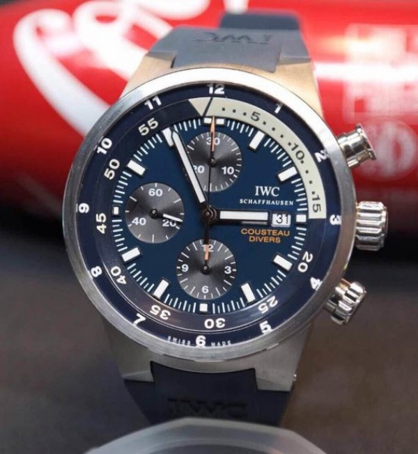 IWC Aquatimer Chronograph Cousteau Divers Blue Dial