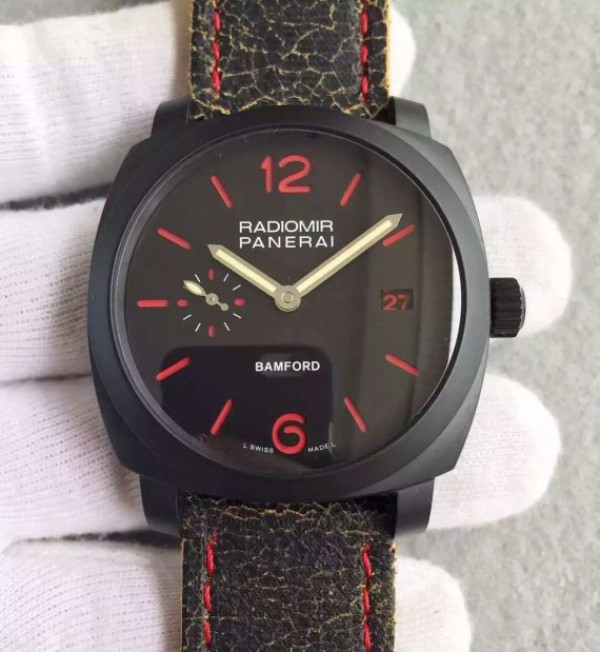 Panerai PAM514 Bamford PVD Black Dial Distressed Leather Strap