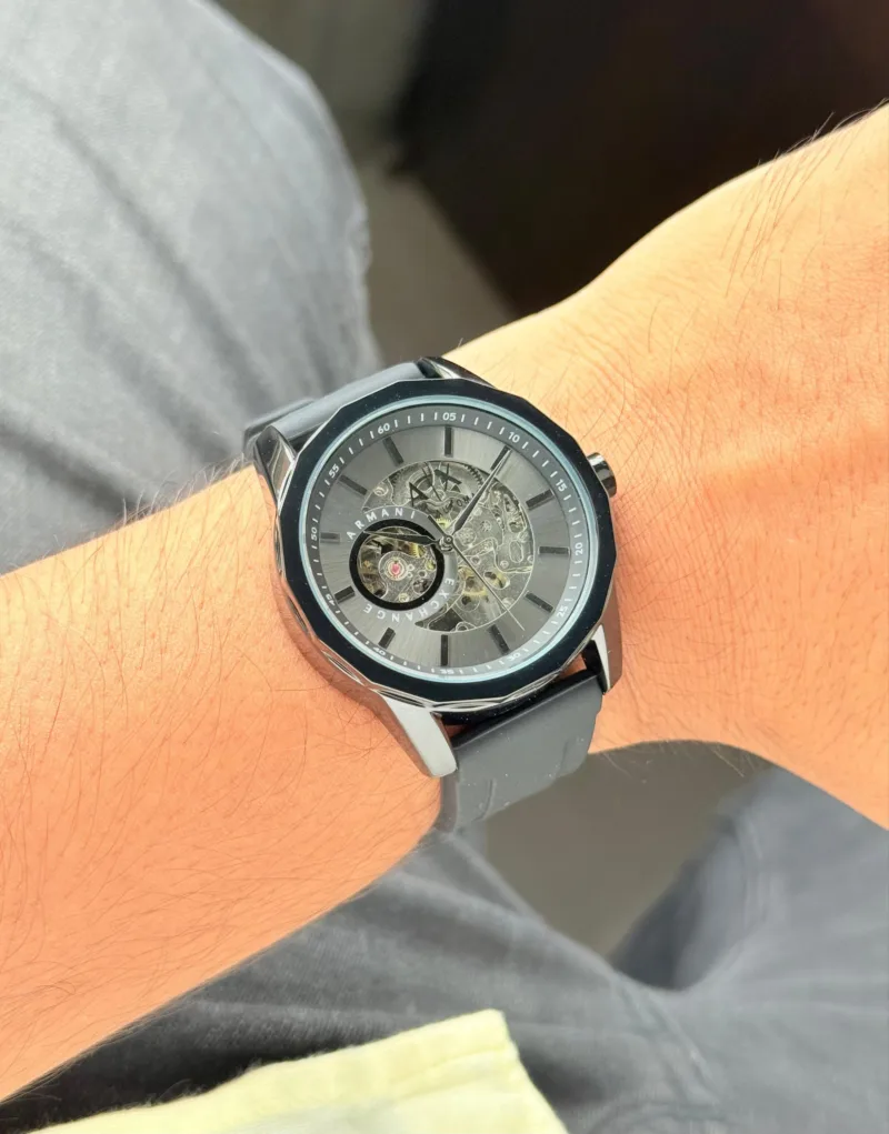 Armani Exchange Automatic Skeleton Black Dial - gallery