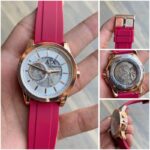 Armani Exchange Skeleton Rose Gold White Dial - gallery