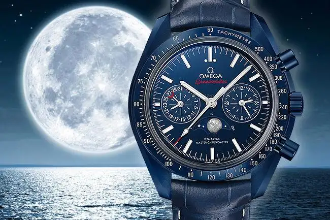 Omega Speedmaster Men Automatic Blue Leather Watch O30493445203001 - gallery
