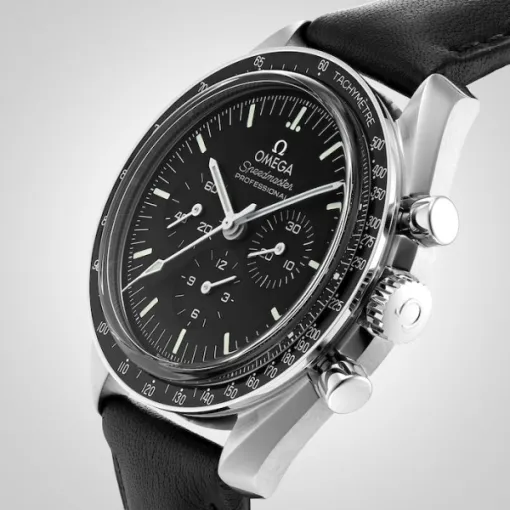 Omega Speedmaster Men Automatic Black Leather Watch O31032425001002 - gallery