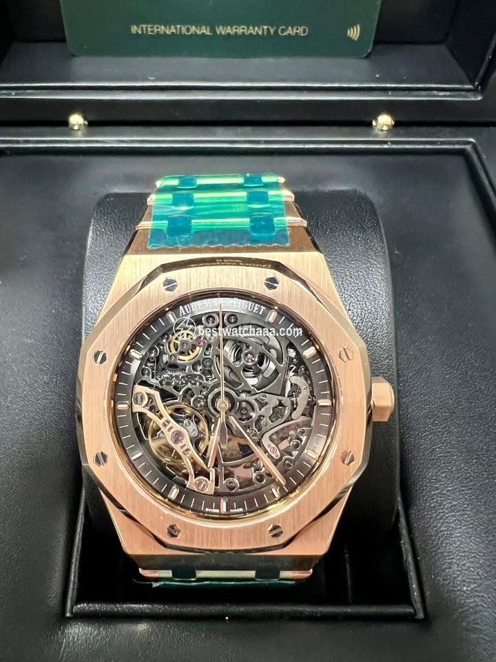 Audemars Piguet Royal Oak Double Balance Wheel Openworked Mens watch Unisex Automatic Rose gold 15407OR.OO.1220OR.01