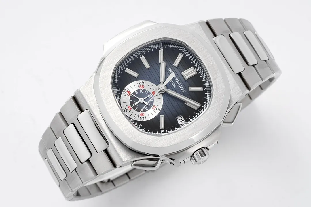 Patek Philippe 5980 Silver Chronograph Watch - gallery