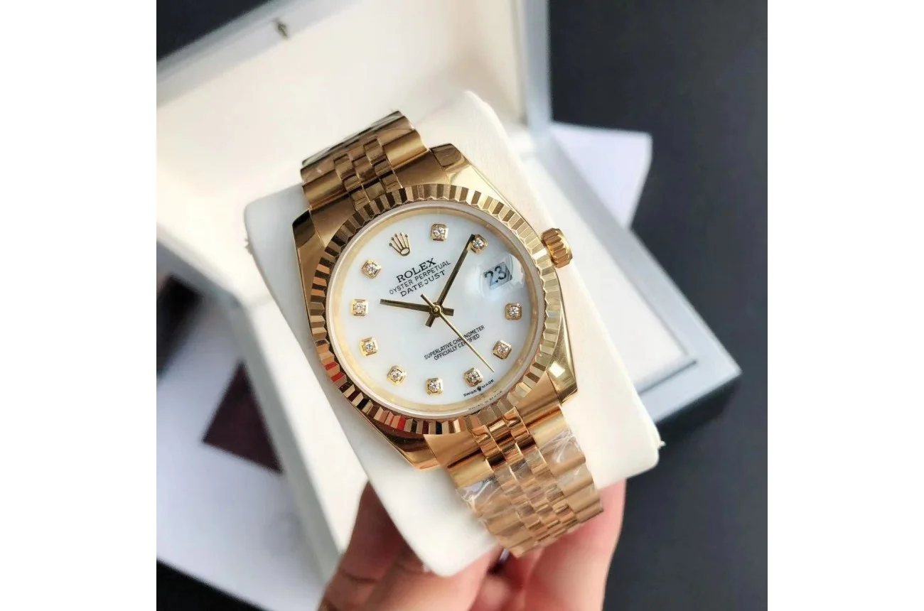 Couple Watches Rolex Datejust 36/28mm RG/RG Jub White/Dial - gallery