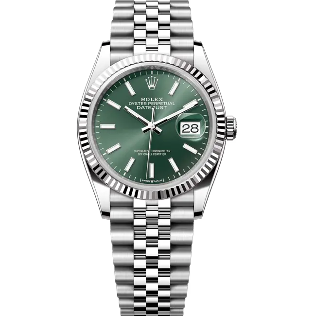 Rolex Datejust 36 Green Index Oystersteel White Gold Jubilee 106234 - gallery