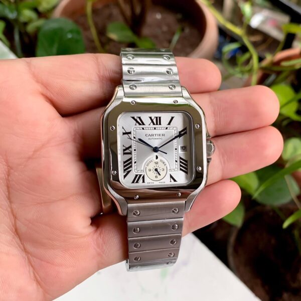 Cartier De Santos Silver Sunray Dial - gallery
