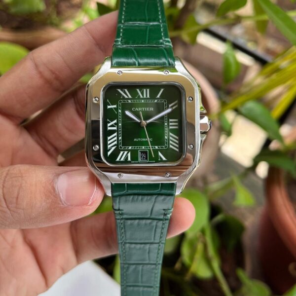 Cartier D’Santos Skeleton Silver Blue Leather - gallery