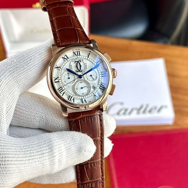 Cartier Baloon Chronograph with Leather Strap - gallery