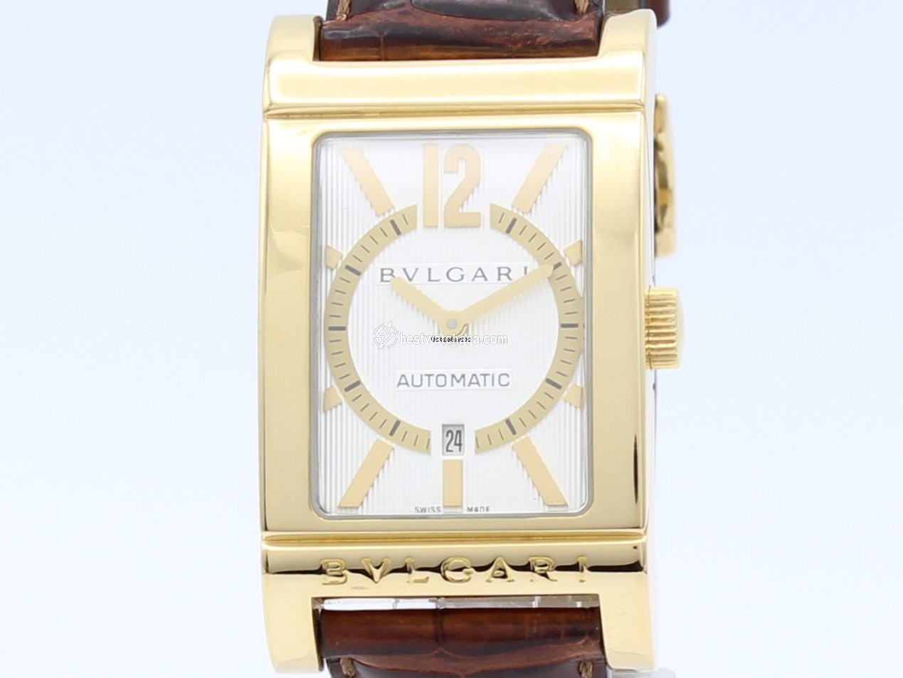 Bulgari Rettangolo Mens watch Unisex Automatic Yellow gold L2865