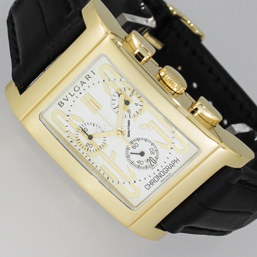 Bulgari Rettangolo Mens watch Unisex Quartz Yellow gold RTC49G