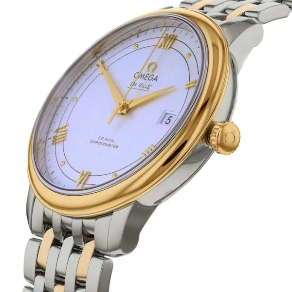 Omega De Ville Men Automatic Mother of Pearl Stainless Steel   18ct Yellow Gold Watch O42420402002001 - gallery