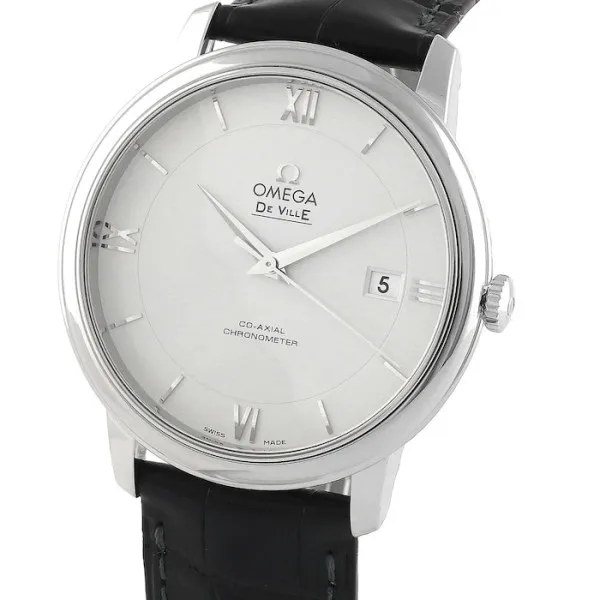 Omega De Ville Men Automatic Silver Leather Watch O42413402002001 - gallery