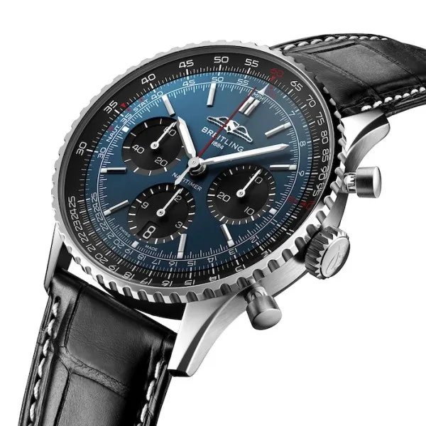 Breitling Navitimer Men Automatic Blue Alligator Watch AB0139241C1P1 - gallery