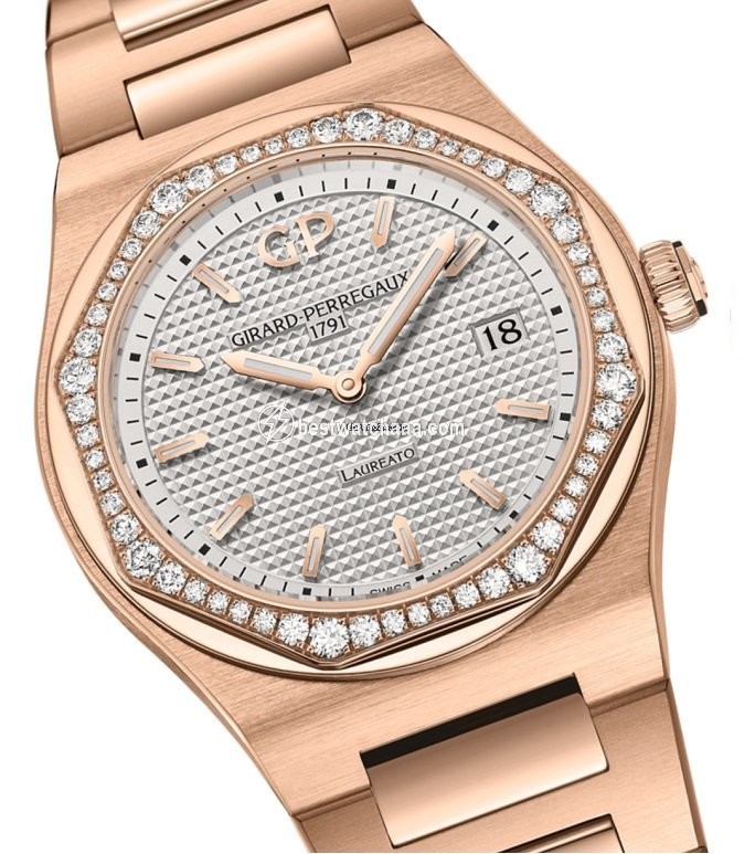 Girard Perregaux Laureato Womens watch Quartz Rose gold 80189D52A132-52A