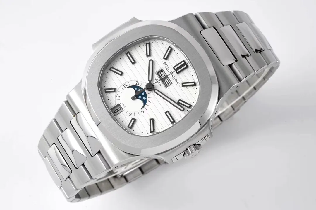 Patek Philippe Nautilus Silver Annual Calendar - gallery
