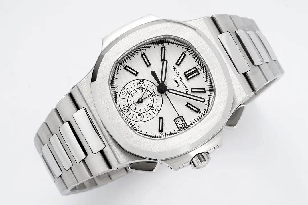 Patek Philippe Silver Nautilus Chronograph Watch - gallery