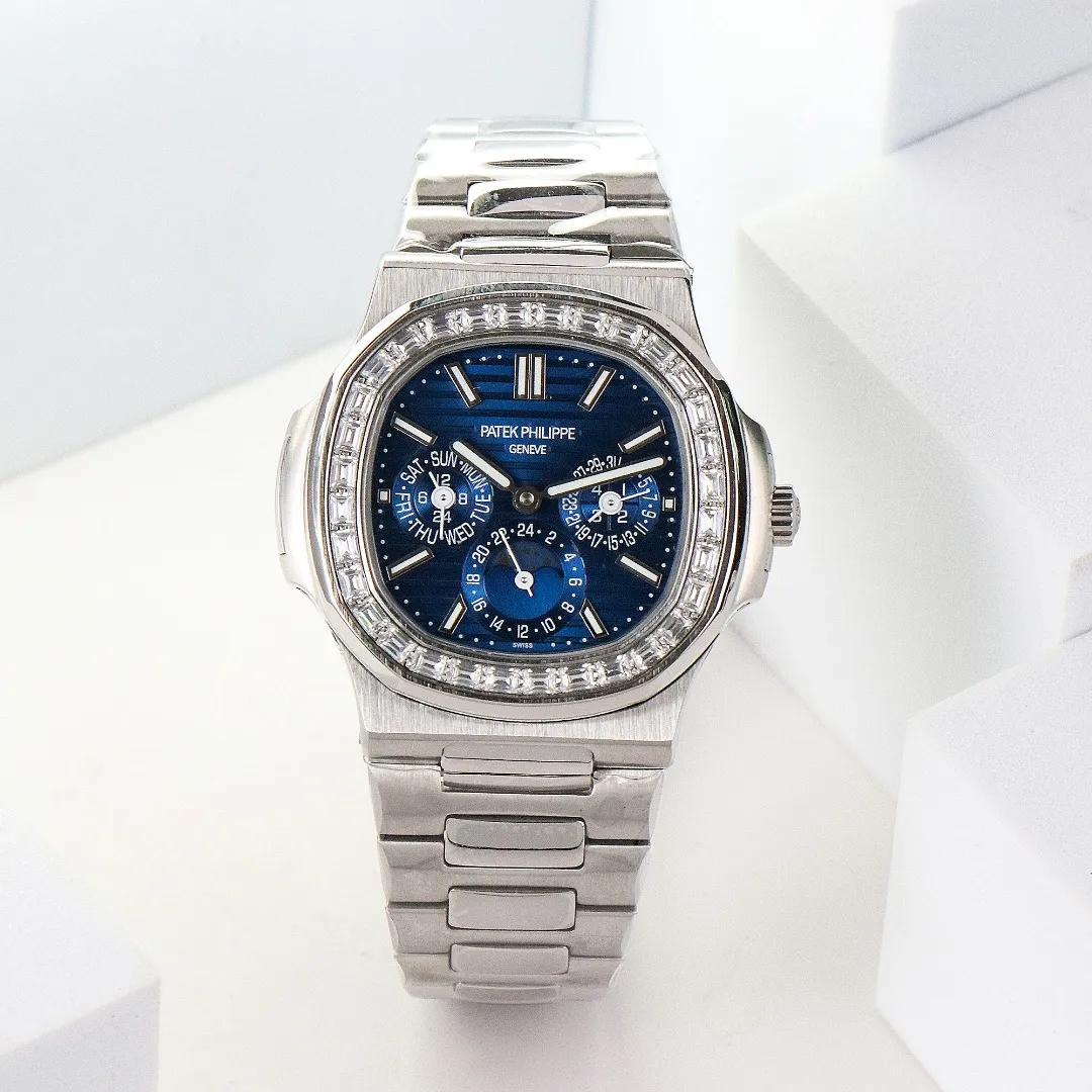 Patek Philippe Blue Nautilus Perpetual Watch - gallery