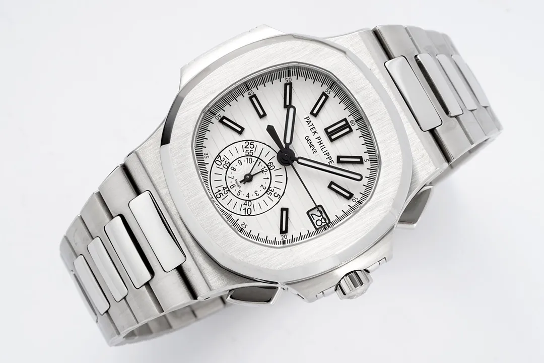 Patek Philippe Silver Nautilus Chronograph Watch - gallery