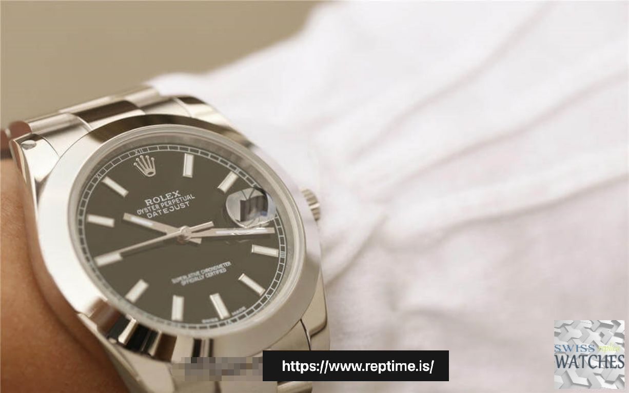 ROLEX DATEJUST BLACK DIAL STAINLESS STEEL 41MM SWISS REPLICA m126300.0011 - gallery