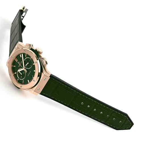 Hublot Classic Fusion Men Automatic Green Alligator Watch 521.OX.8980.LR - gallery