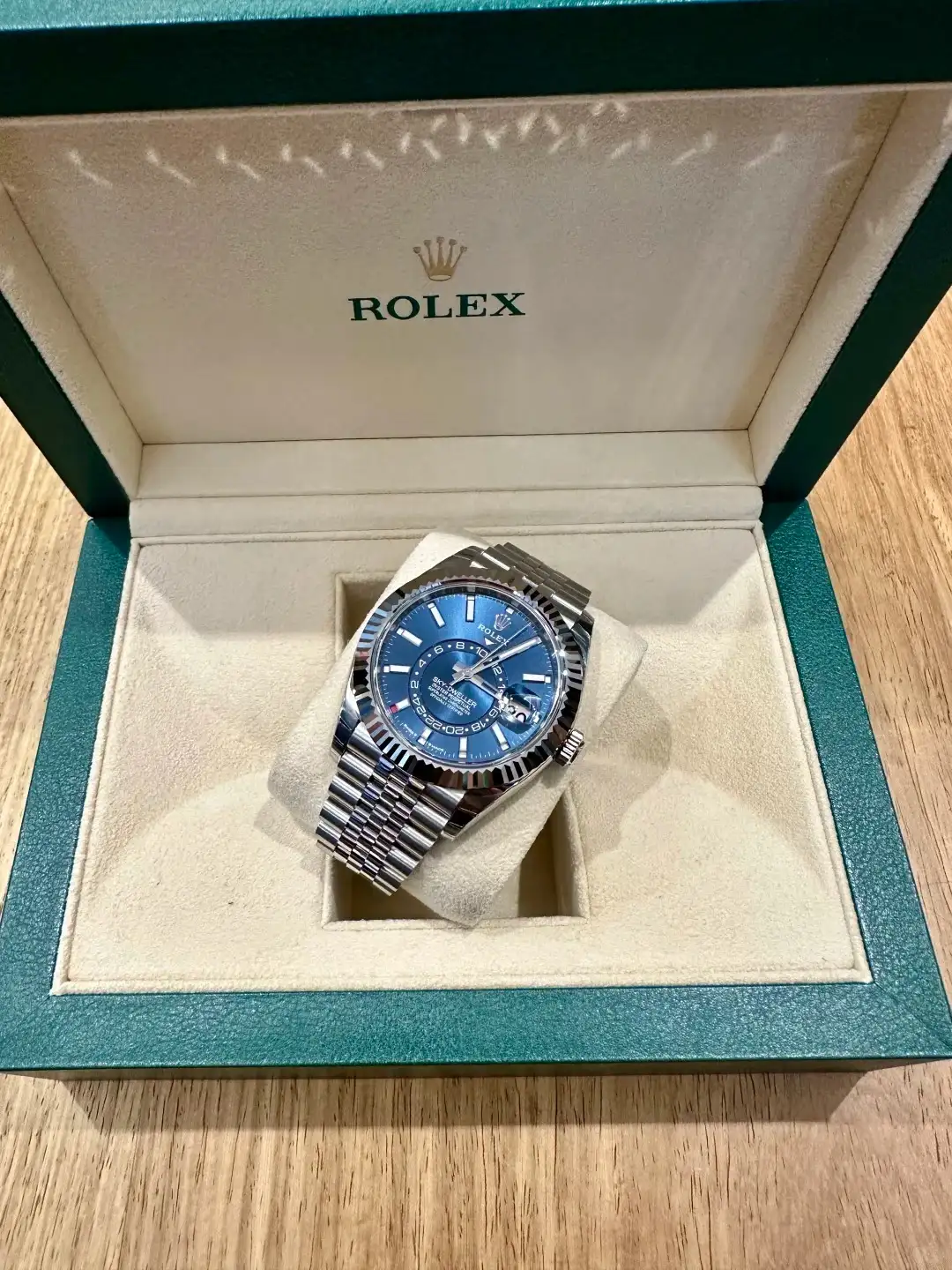 Rolex Sky Dweller Blue Dial White Gold Bezel Steel Jubilee 326934 - gallery