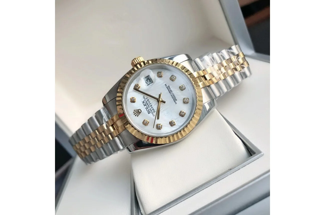 Couple Watches Rolex Datejust 36/28mm RG/SS Jub White/Dial - gallery