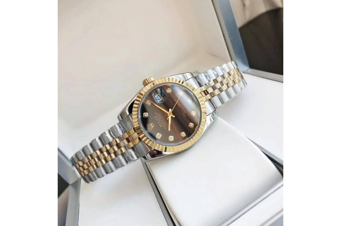 Couple Watches Rolex Datejust 36/28mm RG/SS Jub Black/Dia - gallery