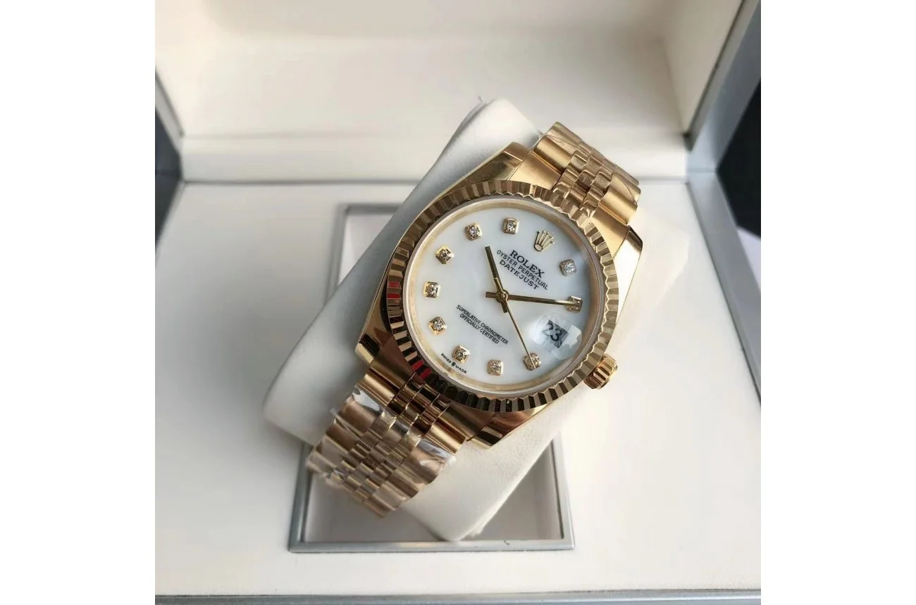 Couple Watches Rolex Datejust 36/28mm RG/RG Jub White/Dial - gallery