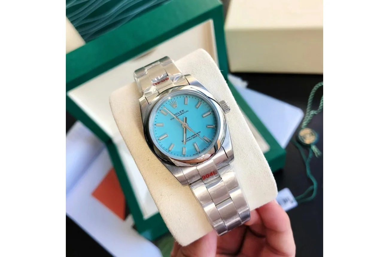 Couple Watches Rolex Oyster Perpetual 31/41mm SS/SS Tiffany Blue/Stk - gallery