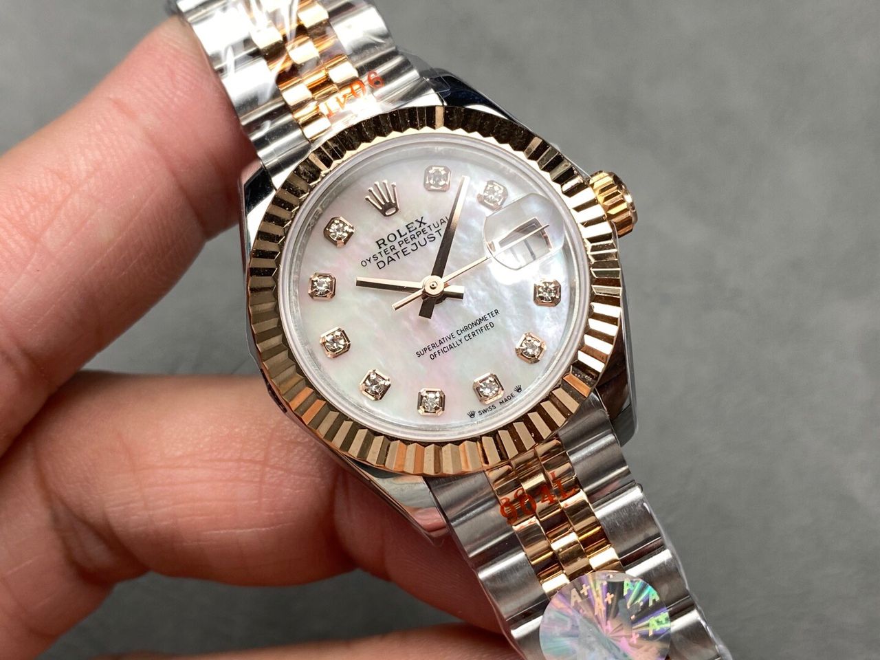 Rolex Lady-Datejust Super Clone 28mm Mother of Pearl Diamond Marker Women’s Watch - gallery