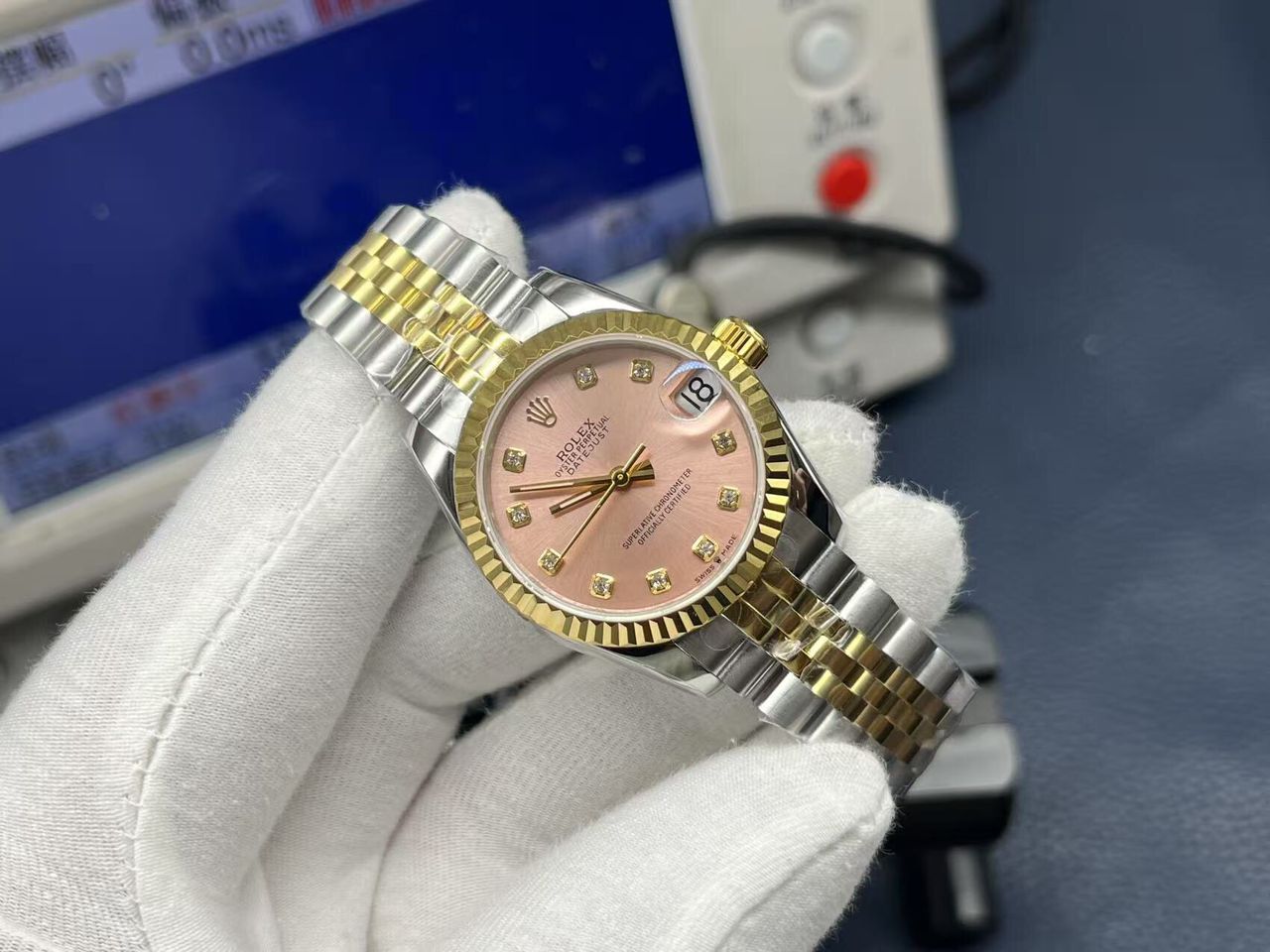 Rolex Datejust Superr Clone 31mm Mid-Size Pink Floral Dial 178271 - gallery