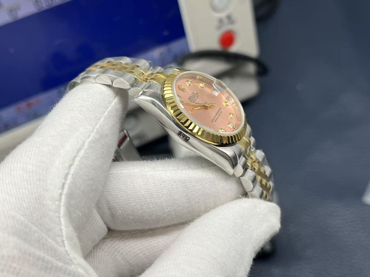 Rolex Datejust Superr Clone 31mm Mid-Size Pink Floral Dial 178271 - gallery