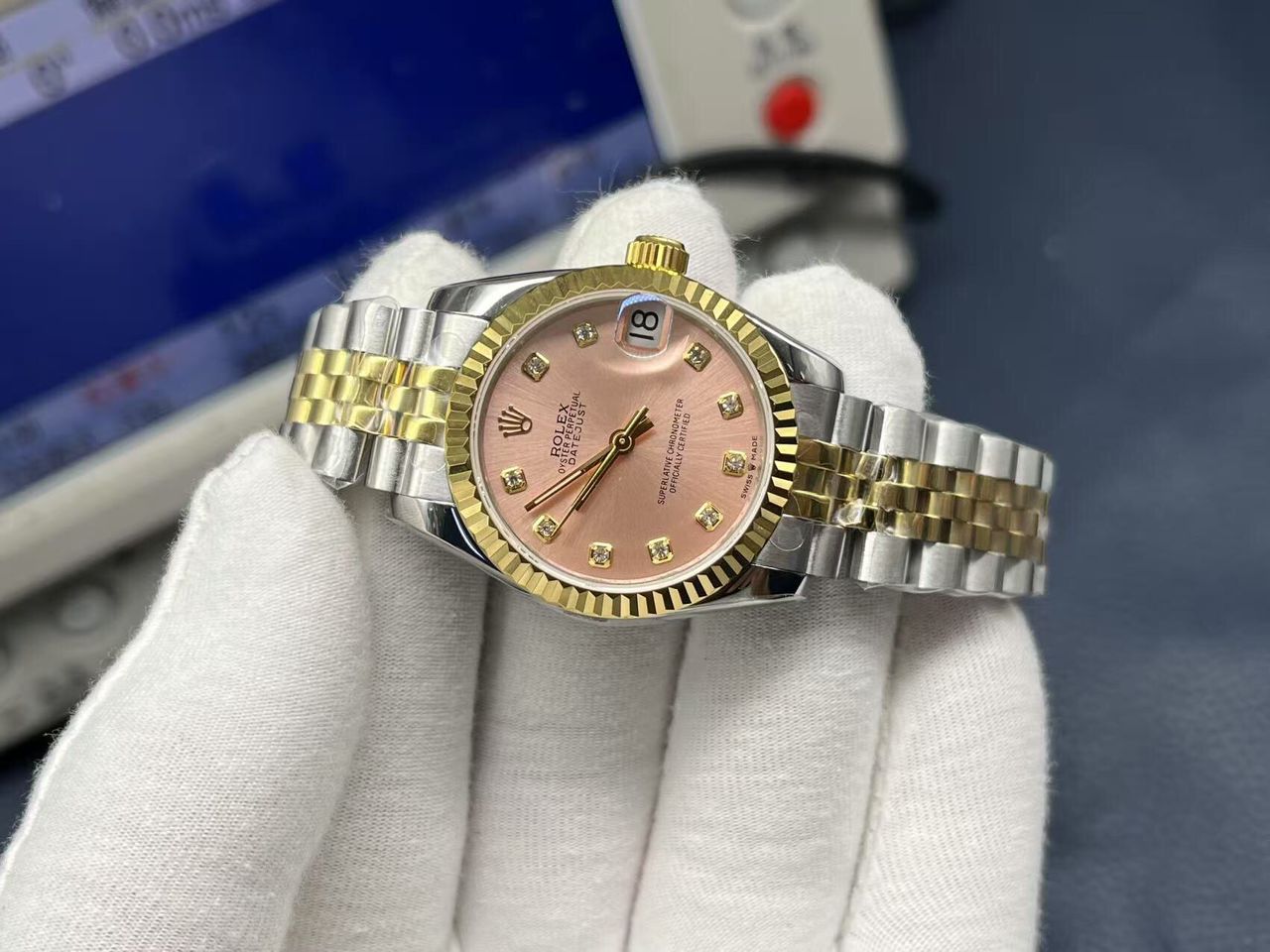 Rolex Datejust Superr Clone 31mm Mid-Size Pink Floral Dial 178271 - gallery