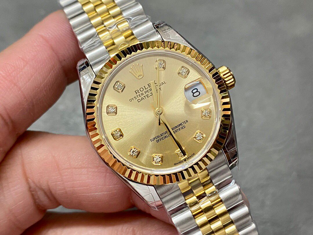 Rolex Datejust Super Clone Mid-Size 31mm Champagne Dial 68278 - gallery