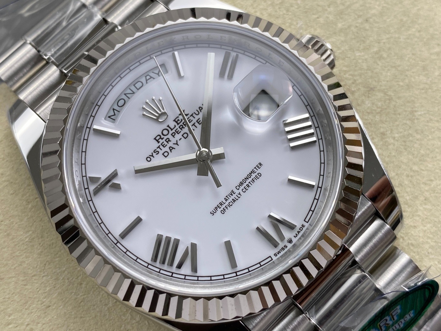 Day Date 40 SS RGF 1:1 Best Edition White Roman Dial on President Bracelet VR3255 - gallery