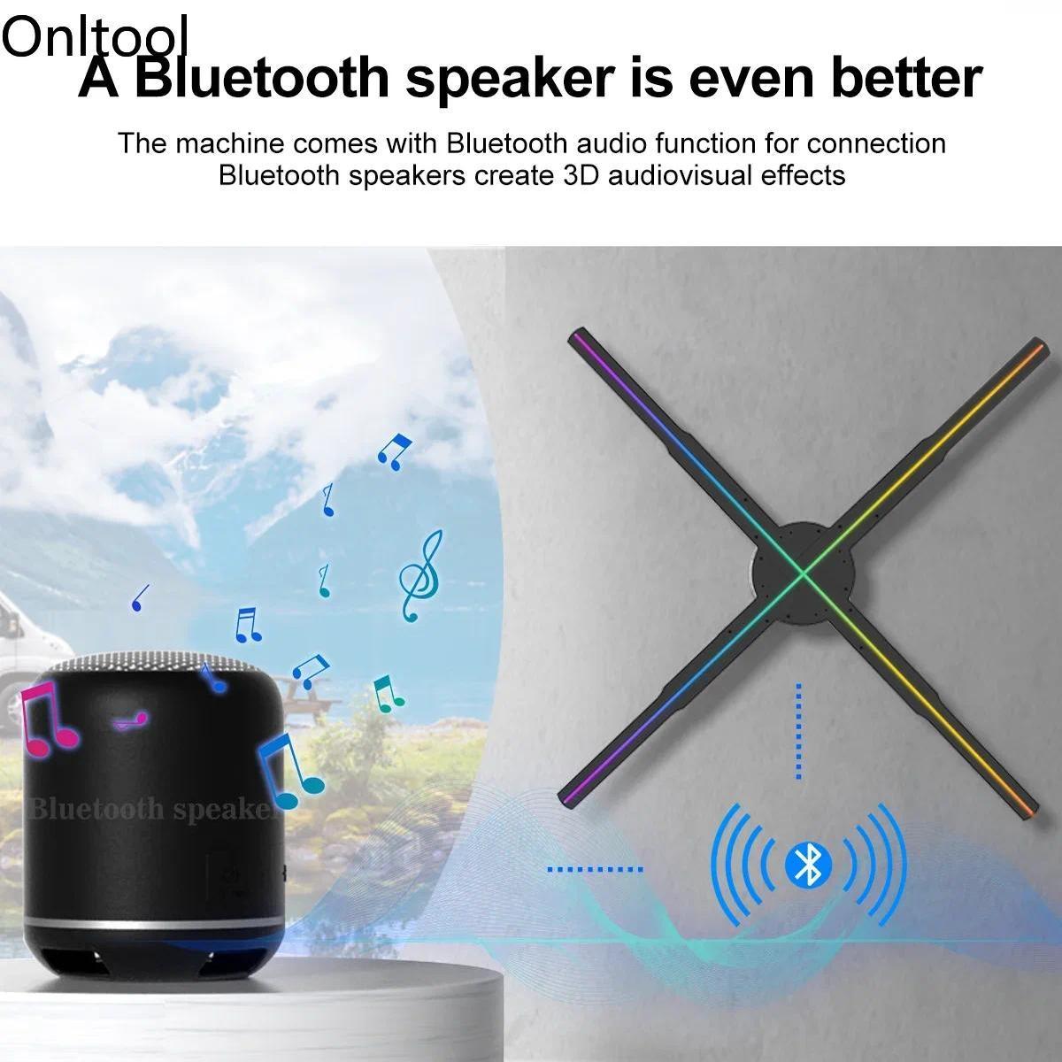 42-56cm 3D Holographic Projection Wifi Led Logo Holographic Light Player 3D Fan Holographic Advertising Lights