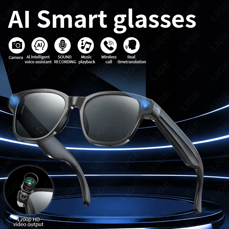 New AI Smart Glasses 800W Camera WIFI+Bluetooth Real-time Transmission Sunglasses Touch Control Video Record Glasses Android IOS vs Competitors: Which One Should You Choose?