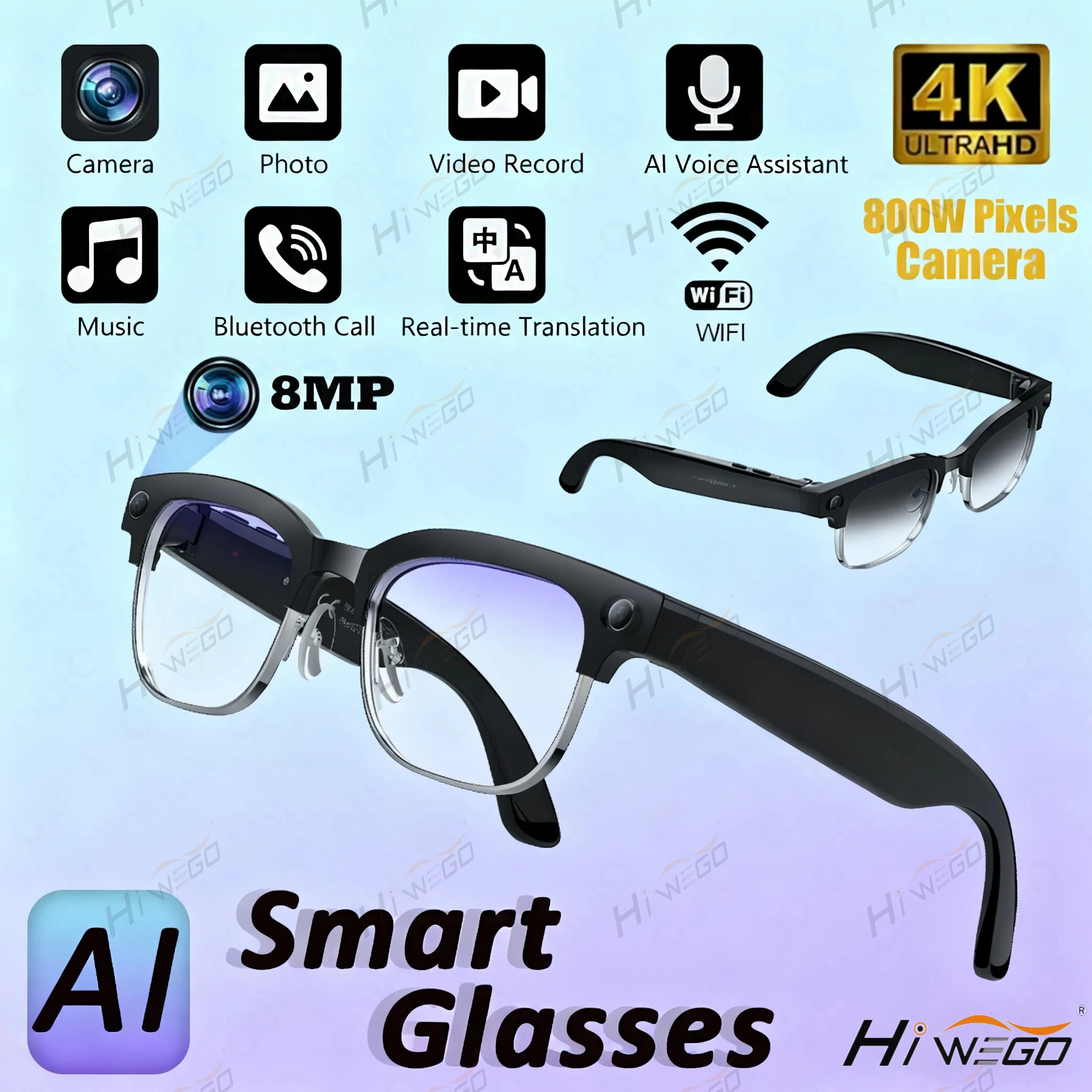 The Future of Technology: Exploring New 8MP HD Camera Smart Glasses 4K  Video Record Al Voice Translation Photo Recognition WIFI Transmission BT Call Smart Glasses's Innovations