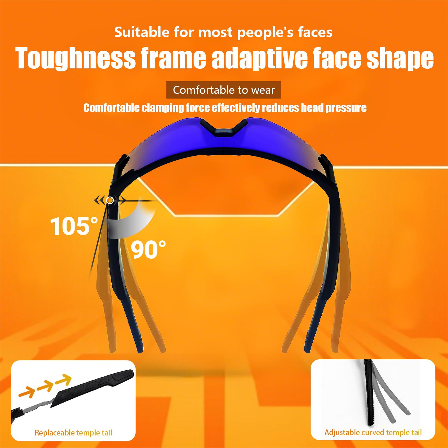 Smart Glasses Cycling Sport 100+ Online Language AI Automatic Dialogue Translation Bluetooth Glasses With Speaker UV Protection