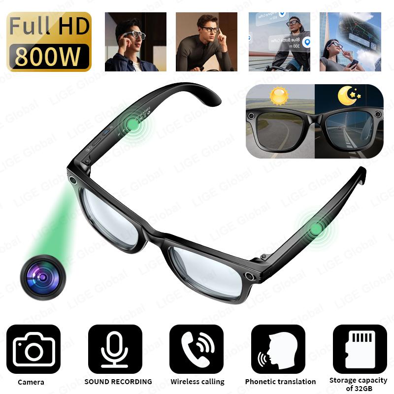 New AI Glasses HD Anti-shake Camera Video Recording Smart Glasses Voice Call Wireless Bluetooth Call Translation Sunglasses Android Device
