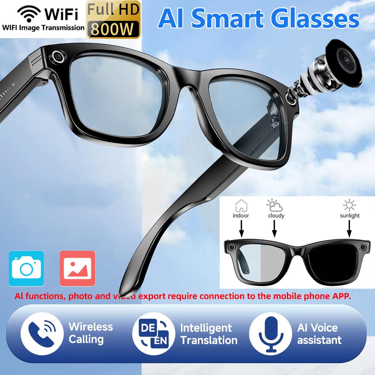 2025 New Upgrade Smart Glasses With Camera Video Recording AI Photo Recognition Bluetooth Call Translation Voice Sunglasses Men Portable Dustproof Memory Phone Wearable Change Color Lens - Image 3