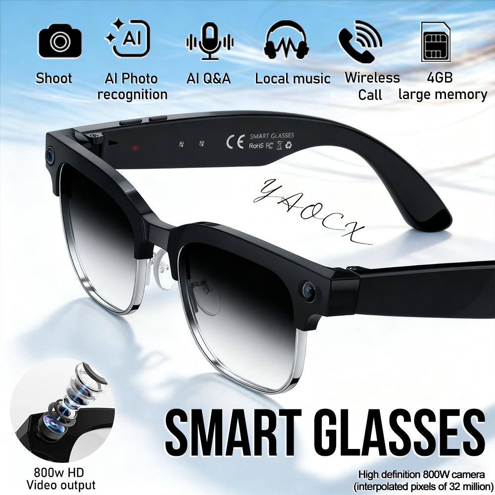 2025 New Upgrade Smart Glasses With Camera Video Recording AI Photo Recognition Bluetooth Call Translation Voice Sunglasses Man - Image 5