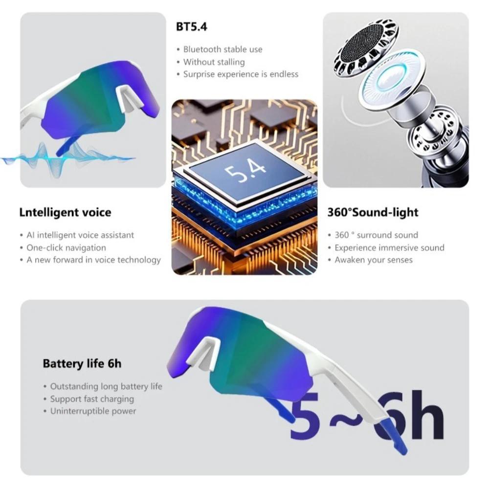 QY-Pro2Smart Bluetooth Glasses Intelligent Translation Voice Notes Remote Control Photography Music Eyewear Waterproof Eyeglass Automatic Camera