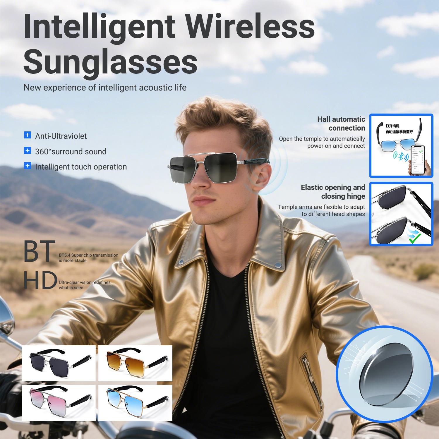 LIGE Smart Sunglasses Bluetooth Headphones Outdoor Sport Earphone AI Voice Calling Music Glasses Ultraviolet-Proof Eyeglasses - Image 2