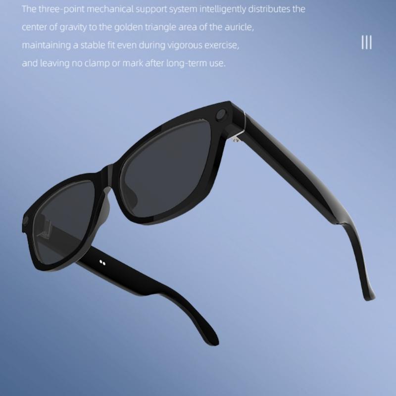 V03-T5 AI Smart Translator Glasses 5MP HD Camera Mini 1080P Video Recorder Sunglasses Real-Time Translation Wireless BT Headset