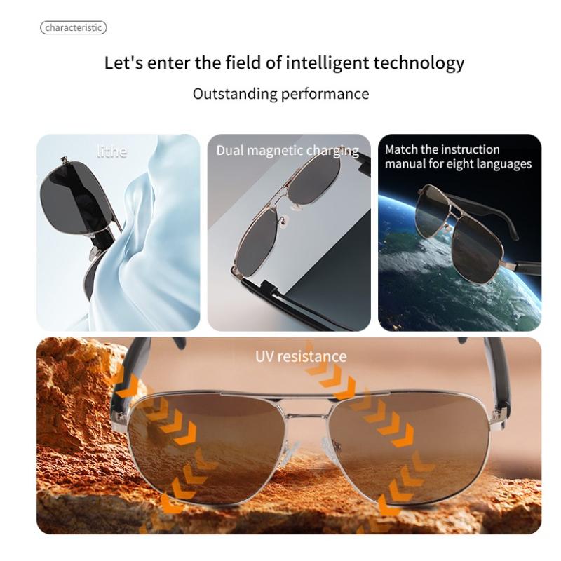 GS02 AI smart glasses bluetooth call stereo music hands-free anti-blue light Color Changing smart sunglasses sports sunglasses - Image 5