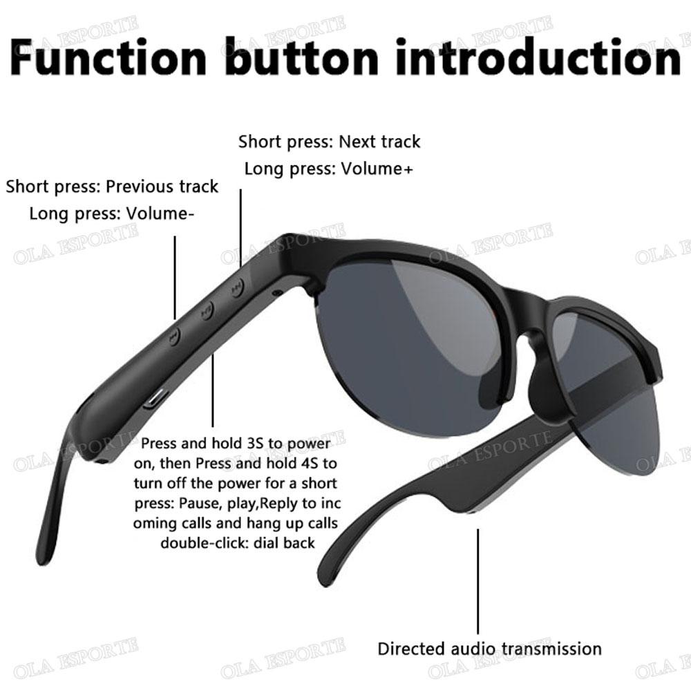 New Smart Glasses Translation Earphone BT Wireless Call Sunglasses Multi-function Outdoor Sports Stereo Headphones Smartglasses