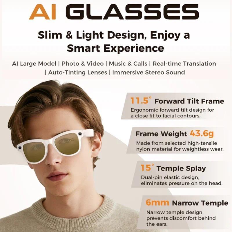 Unboxing and Review: The 2026 AI Voice Assistant Smart Glasses 4K HD Camera/Photo/Music Real-Time Translation/Recognition Dual Lenses Anti-Blue Glasses Experience